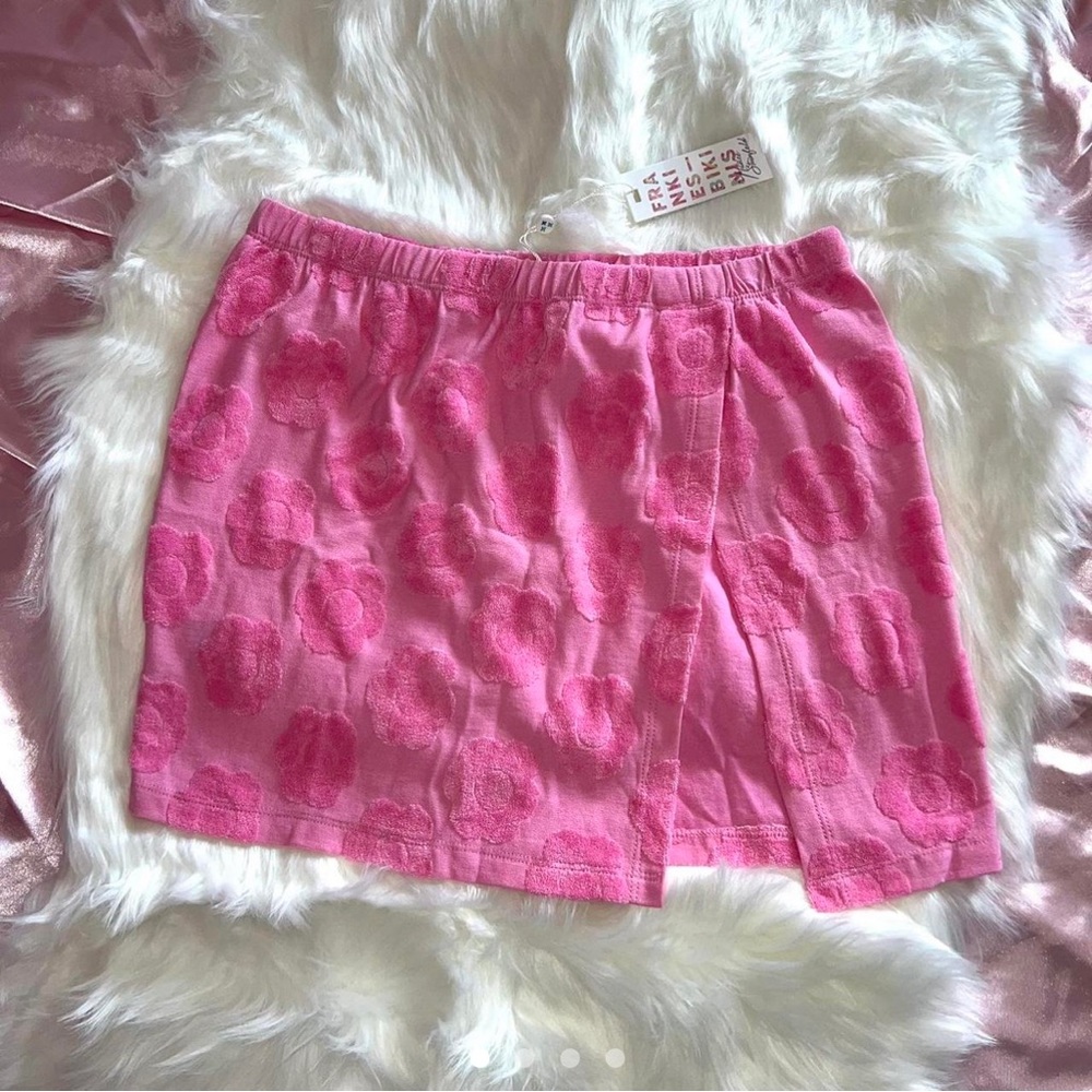 NWT Frankie's Bikinis Pink Stacey Terry Jacquard Skirt Flowerchild
